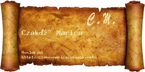 Czakó Marica névjegykártya